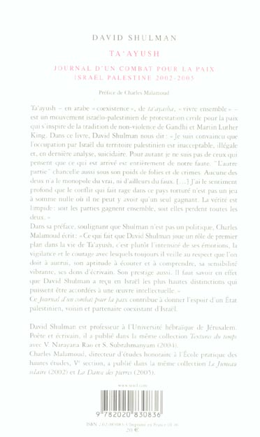 Ta'ayush, Journal d'un combat pour la paix, Israël-Palestine (2002-2005)