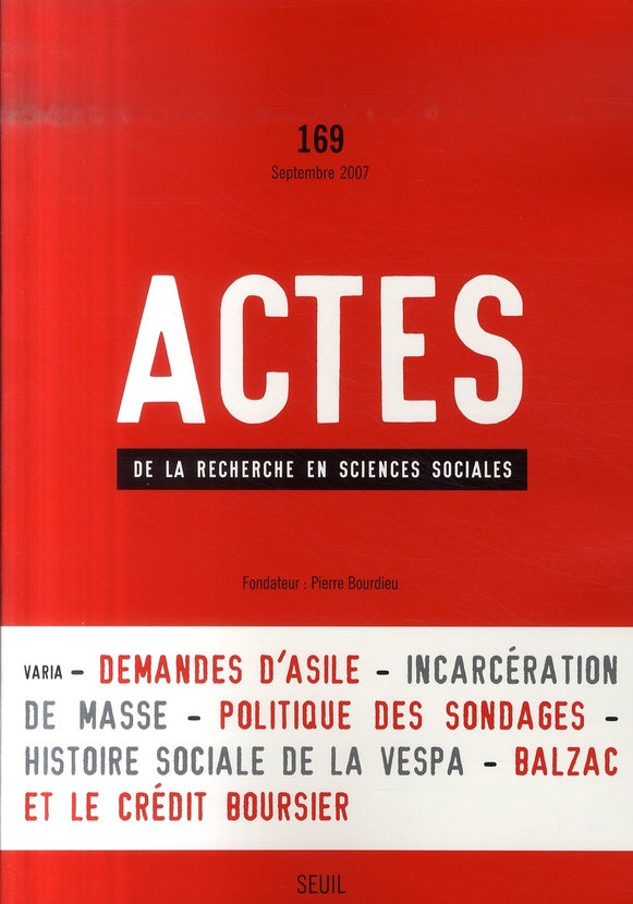 Actes de la recherche en sciences sociales n.169 : varia