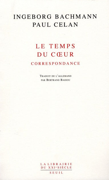 Le temps du coeur : Correspondance
