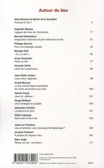 Revue communications n.87 : autour du lieu