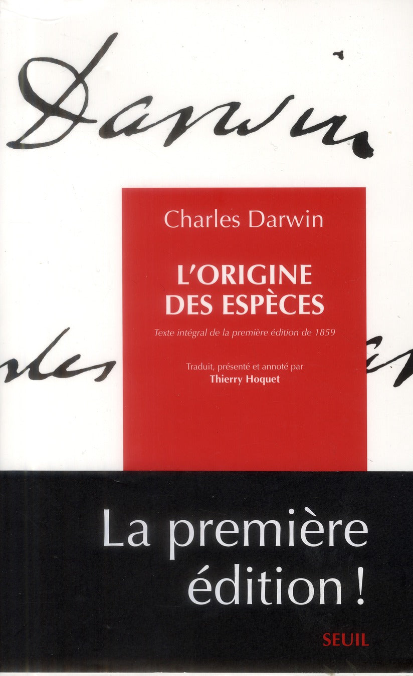 L'origine des espèces ; texte intégral de la première édition de 1859