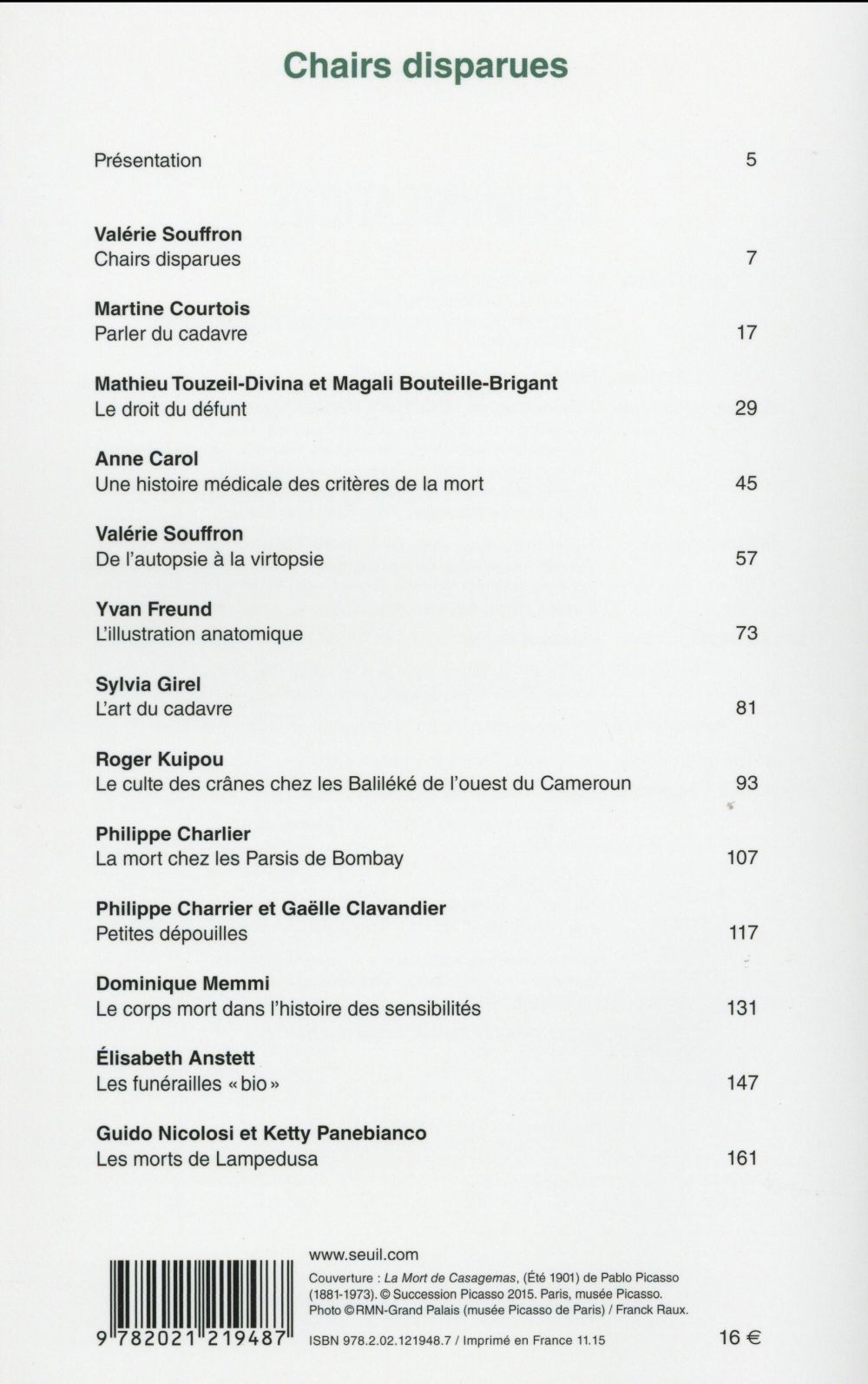 Revue communications n.97 : chairs disparues