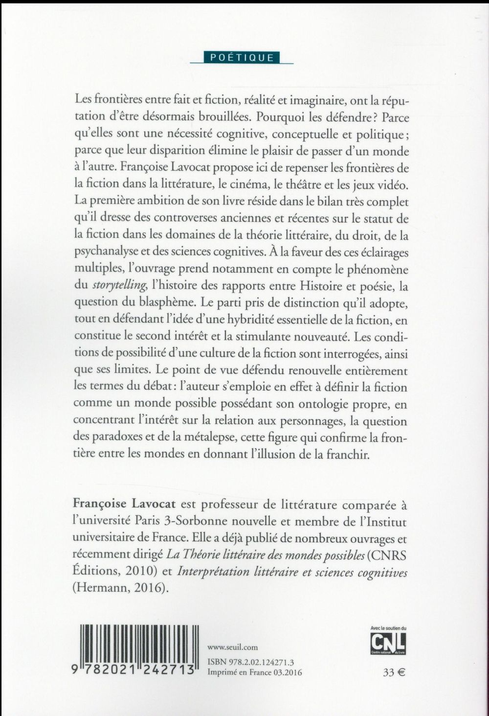 Revue poétique : fait et fiction : pour une frontière