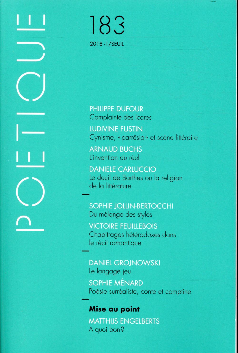 Revue poétique n.183