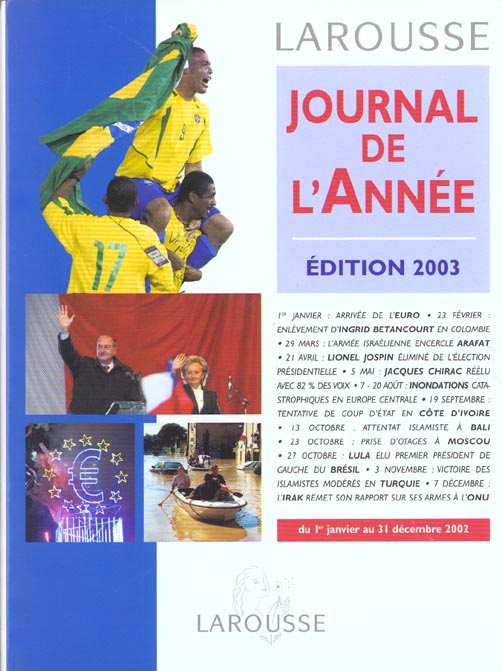 Journal de l'annee ; edition 2003