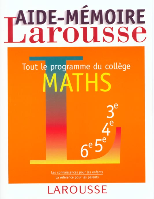 Aide-memoire maths