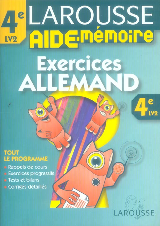 AIDE-MEMOIRE LAROUSSE : allemand ; LV2 ; 4ème ; cahier d'exercices