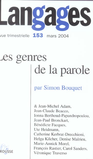 REVUE LANGAGES n.153