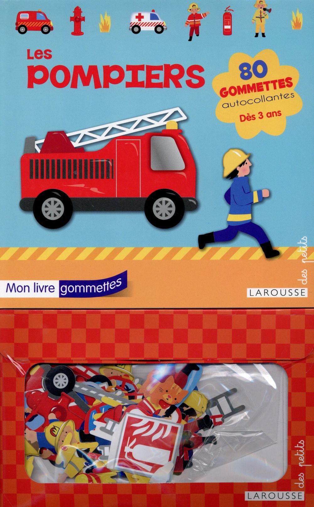 Les pompiers ; mon livre de gommettes