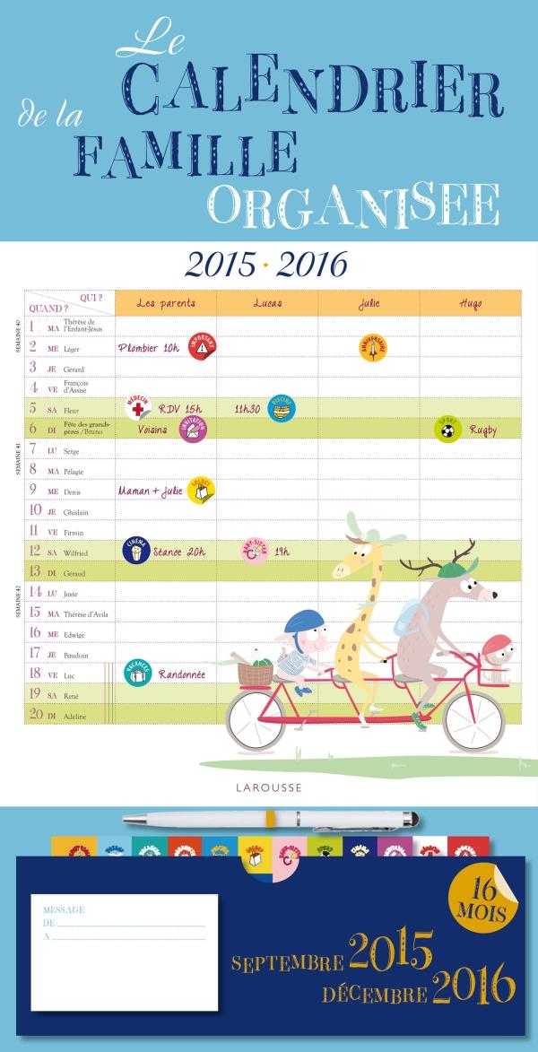 Le calendrier de la famille organisée
