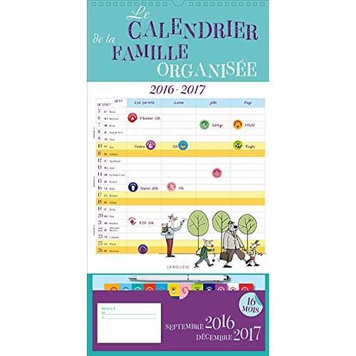 Calendrier de la famille organisée 2016-2017