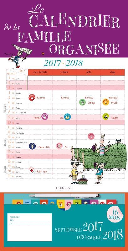 Le calendrier de la famille organisée (édition 2017/2018)