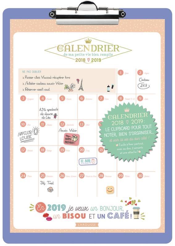 Calendrier de ma petite vie bien remplie (édition 2018/2019)