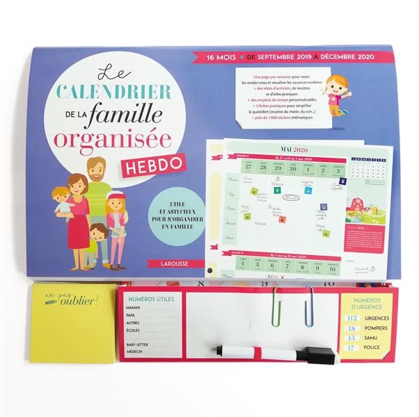 Calendrier famille hebdo (horizontal) (édition 2020)