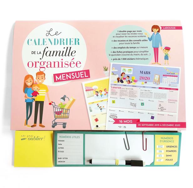 Le calendrier de la famille organisée mois par mois (édition 2019/2020)