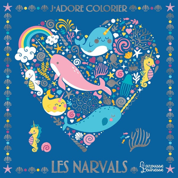 J'adore colorier ; les narvals