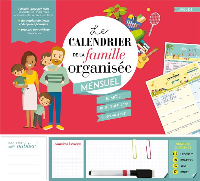 Le calendrier de la famille organisée mensuel (édition 2021)