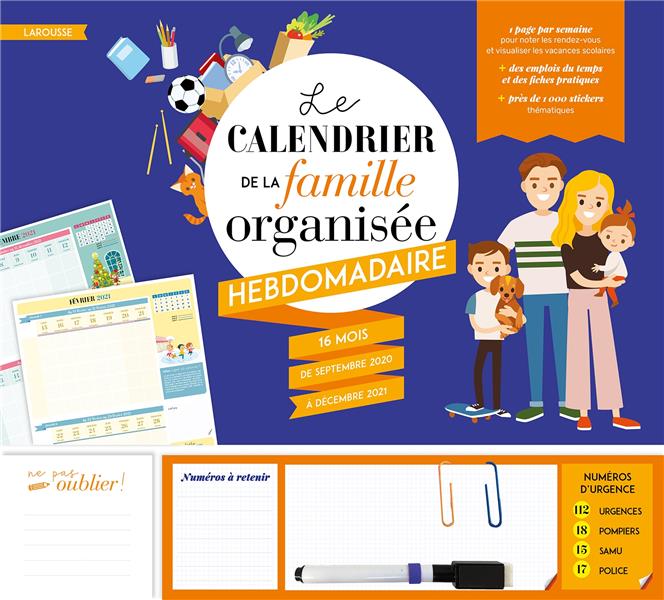 Le calendrier de la famille organisée hebdomadaire (édition 2021)