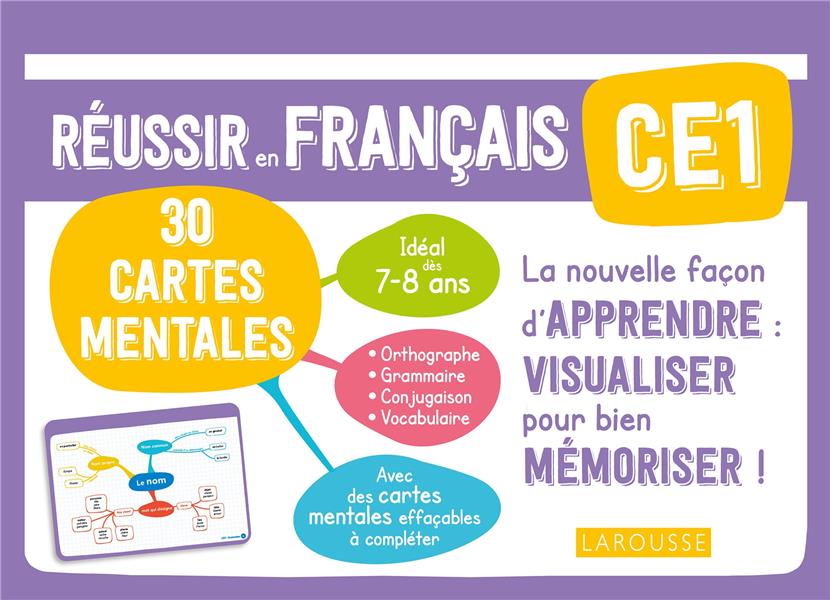 Réussir en français ; CE1 ; 30 cartes mentales