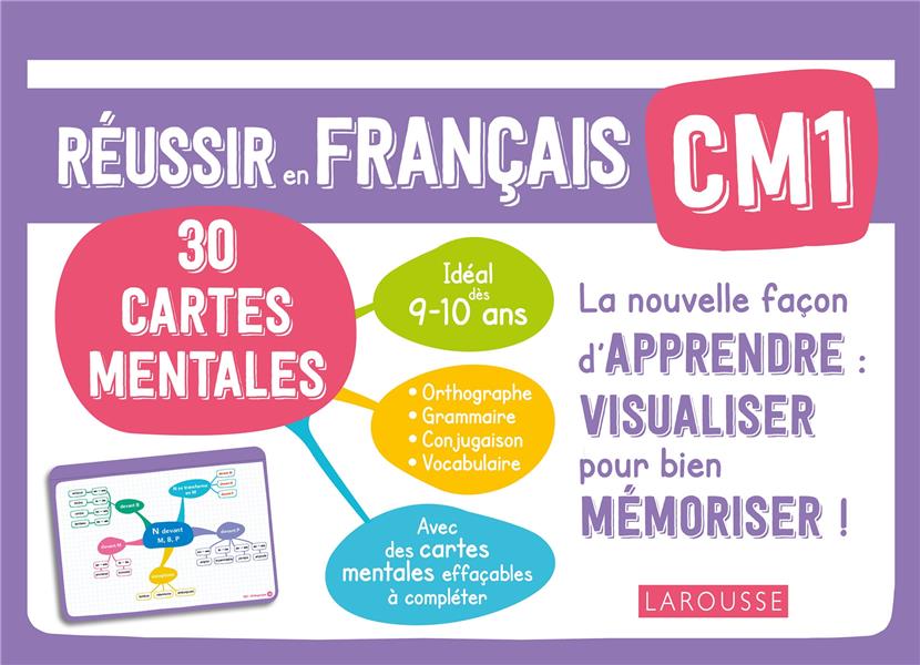 Réussir en français ; CM1 ; 30 cartes mentales