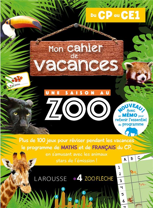 Mon cahier de vacances : une saison au zoo, CP-CE1