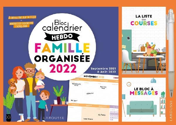 Bloc calendrier hebdo famille organisée (édition 2022)