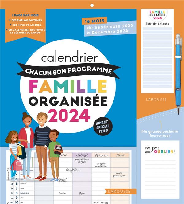 Calendrier chacun son programme famille organisée (édition 2024)