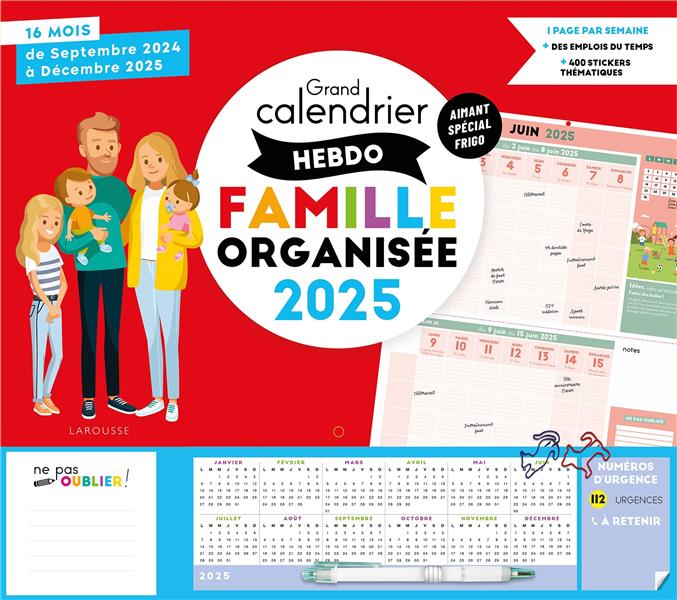 Grand calendrier hebdo famille organisée (édition 2025)
