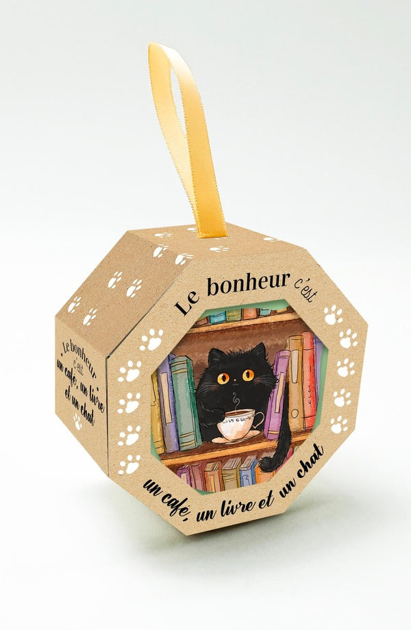 Coupelle Le bonheur c'est un café, un livre et un chat