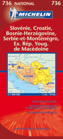 Carte routiere 736 slovenie, croatie, bosnie-herzegovine - flash vidéo