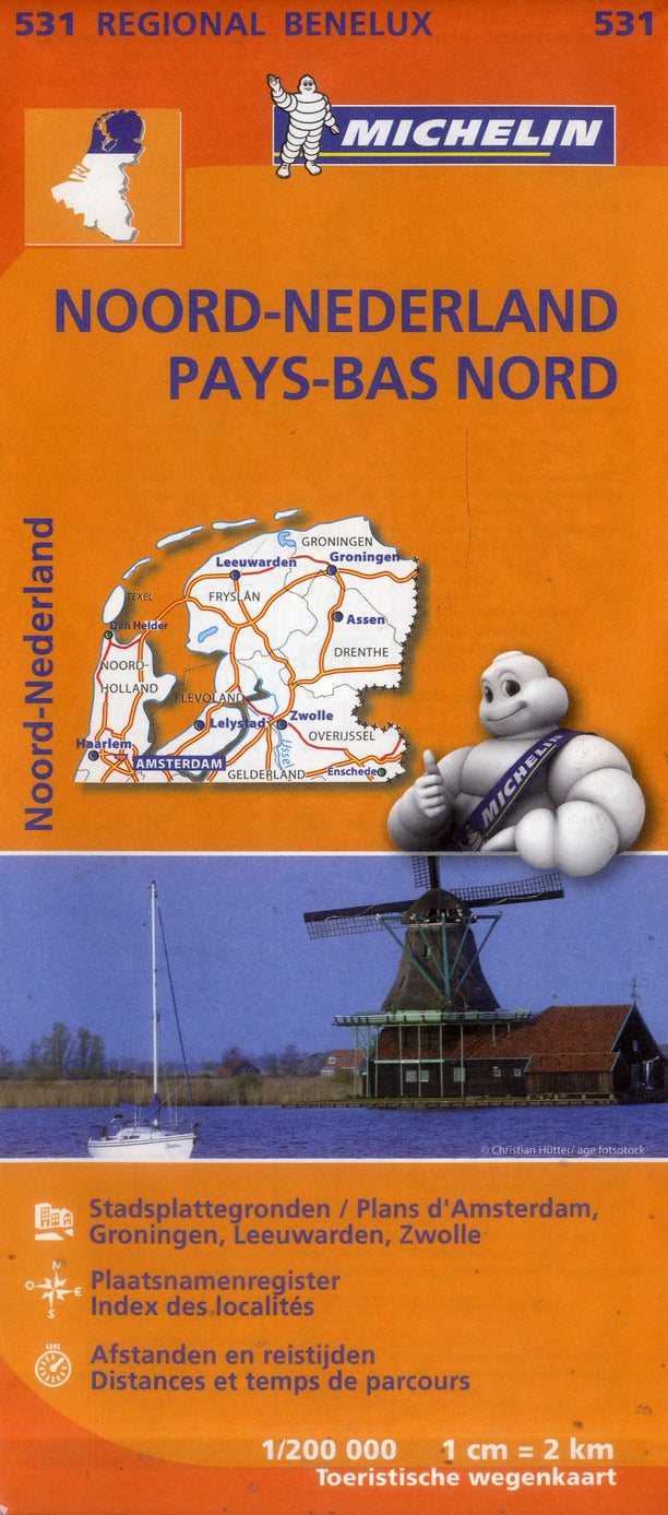 Carte regionale noord-nederland / pays-bas nord