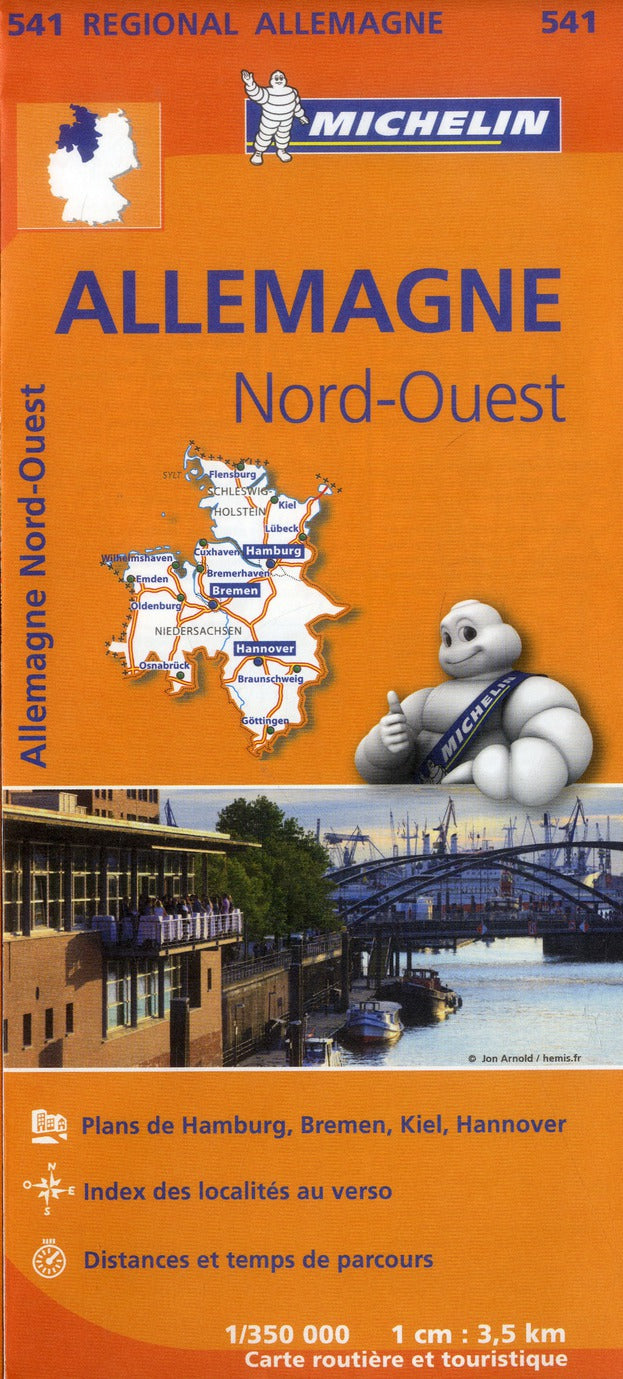 Carte regionale allemagne nord-ouest