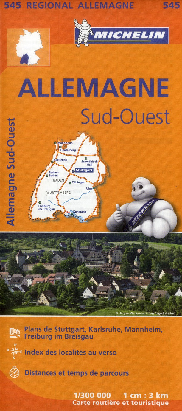 Carte regionale allemagne sud-ouest