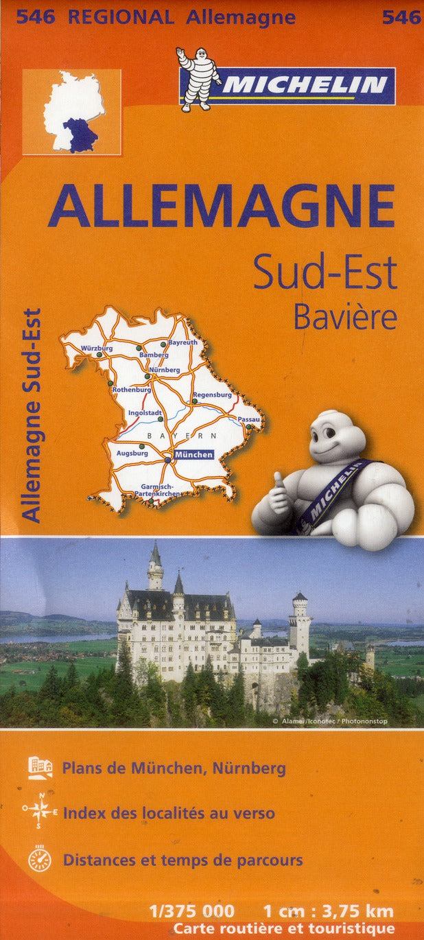 Carte regionale allemagne sud-est - baviere