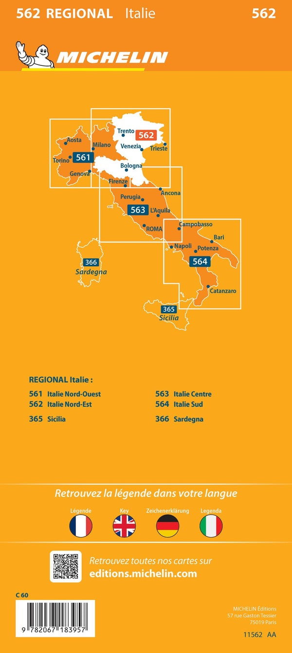 Carte regionale italie nord-est