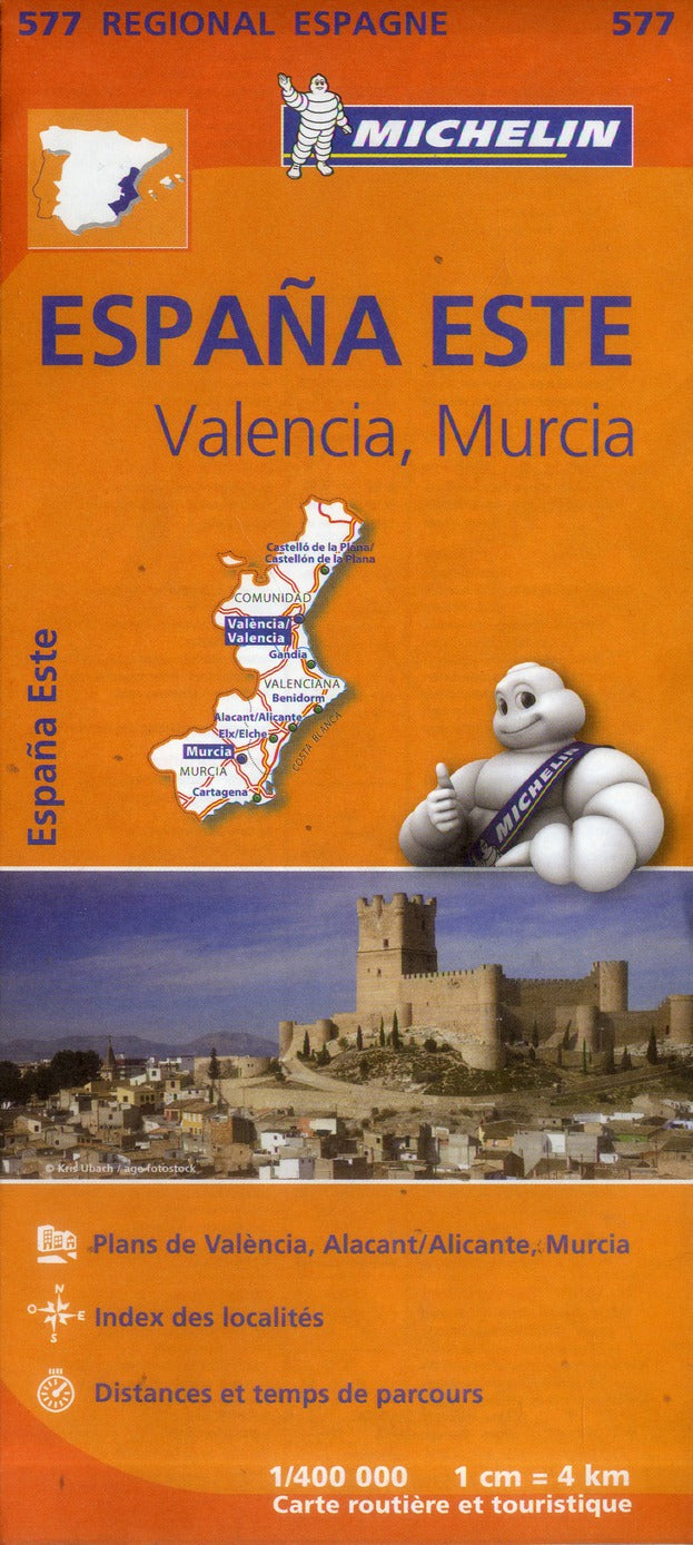Carte regionale espagne est : valencia, murcia