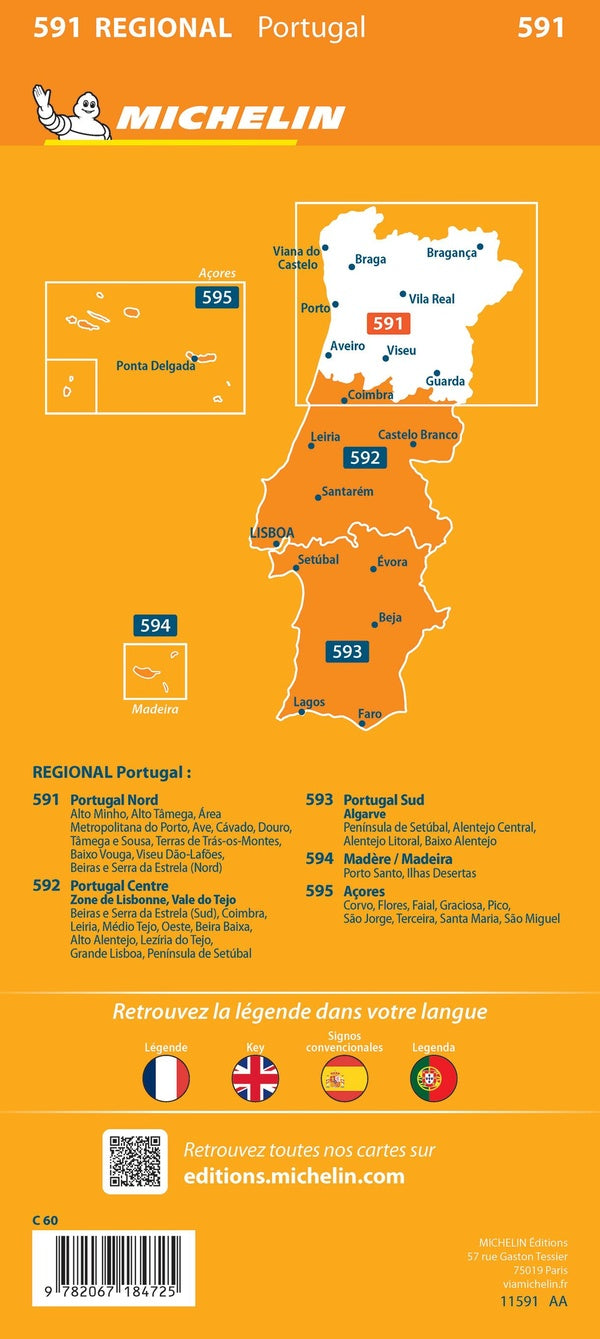 Carte regionale portugal nord