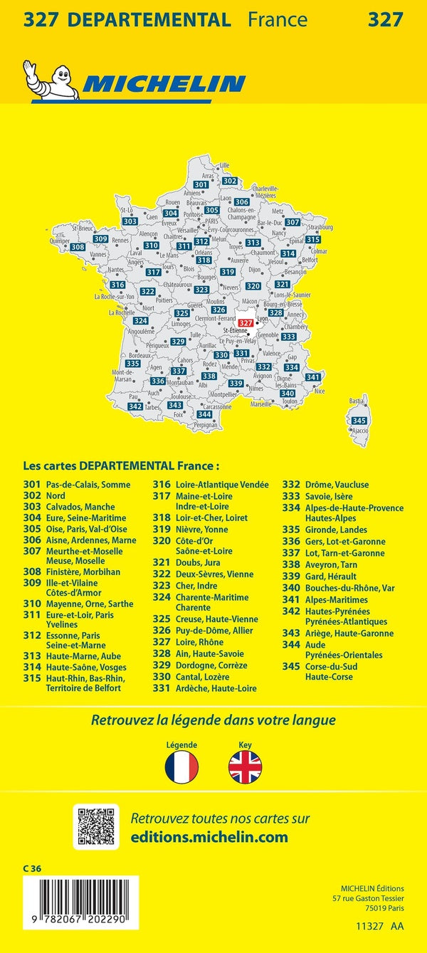 Cartes départementales n.327 : Loire, Rhône