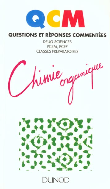 Qcm de chimie organique