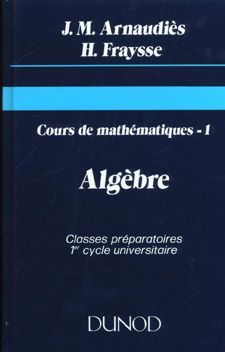 Cours maths t.1 algebre