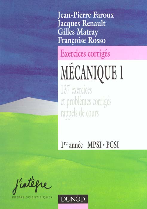 Exercices de mécanique ; 1ère année MPSI PCSI