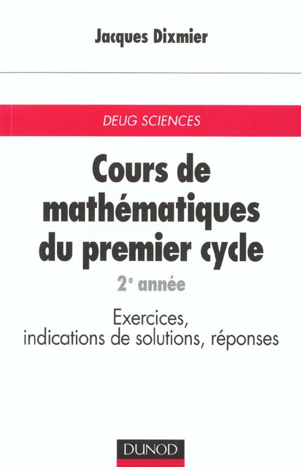 Cours de maths premier cycle t.2