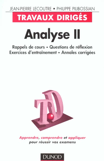 Analyse 2 ; travaux diriges