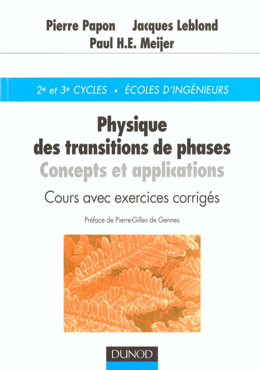 Physique des transitions de phases - concepts et applications
