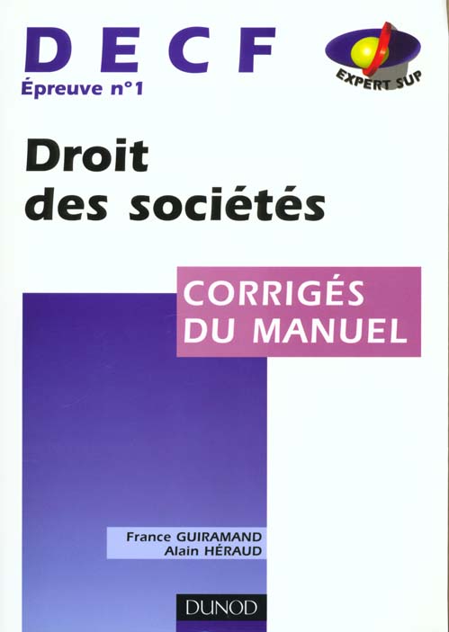 DECF ; épreuve n°1 ; droit des sociétés
