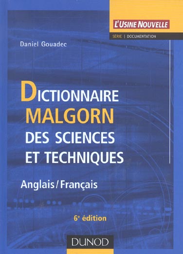 Dictionnaire malgorn des sciences et techniques ; anglais - francais (6e édition)