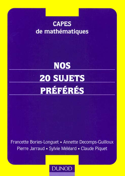 Capes de mathematiques ; nos 20 sujets preferes
