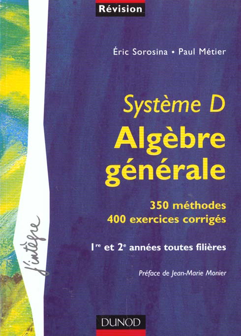 Systeme d ; algebre lineaire 1e et 2e annee