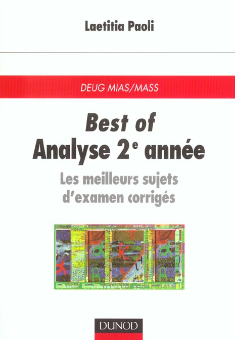 Best of deug ; analyse 2e annee ; les meilleurs sujets corriges ; deug mias 2e annee
