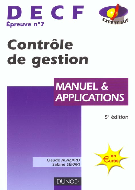 Controle de gestion decf t.7 ; manuel ; 5e edition
